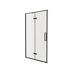 Душевая дверь в нишу Knotlor Shell Crystal 120*200 профиль вороненая сталь без поддона