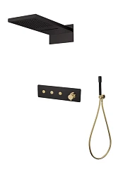 Душевой комплект Boheme Fusion 130-BG черный матовый/золото