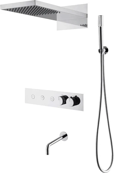 Душевой комплект Boheme Fusion 131-2-CR с термостатом и изливом хром