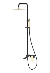 Душевая стойка Boheme Q 148-BG.2 с изливом черная матовая/золото