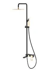 Душевая стойка Boheme Q 148-BG с изливом черная матовая/золото