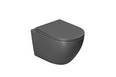 Подвесной унитаз Vincea Globo VT1-14TMA 36*53,5 с системой смыва Торнадо антрацит матовый с крышкой-сиденьем микролифт Slim