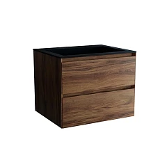 Тумба с раковиной Vincea Luka 60 дуб чарльстон (черная раковина)