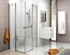 Душевой уголок Ravak Chrome CRV2-100 100*100*195 профиль глянцевый хром, стекло Transparent без поддона Душевой уголок Ravak Chrome CRV2-100 100*100*195 профиль глянцевый хром, стекло Transparent без поддона
