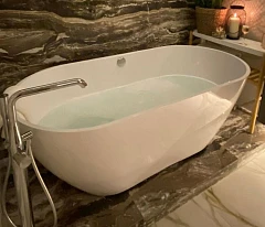 Ванна из искусственного камня Castone Эдем 169,5х79,5 с отверстием переливa