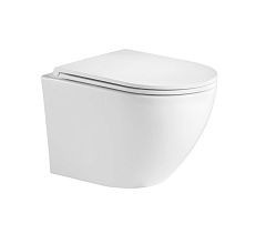 Подвесной унитаз WeltWasser Merzbach 004 GL-WT 37*49 белый глянец безободковый с крышкой-сиденьем микролифт Slim Подвесной унитаз WeltWasser Merzbach 004 GL-WT 37*49 белый глянец безободковый с крышкой-сиденьем микролифт Slim