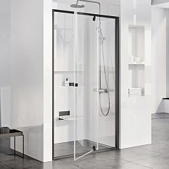 Душевая дверь в нишу Ravak Pivot PDOP2-100 100*190 профиль черный, стекло Transparent без поддона Душевая дверь в нишу Ravak Pivot PDOP2-100 100*190 профиль черный, стекло Transparent без поддона