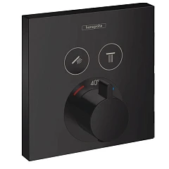 Внешняя часть для термостата Hansgrohe Shower Select 15763670 на 2 выхода черный матовый Внешняя часть для термостата Hansgrohe Shower Select 15763670 на 2 выхода черный матовый