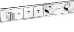 Внешняя часть для термостата Hansgrohe RainSelect 15356400 на 3 выхода хром/белый Внешняя часть для термостата Hansgrohe RainSelect 15356400 на 3 выхода хром/белый