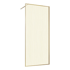 Душевая перегородка Vincea Walk-In 120*200 стекло ламинированное с золотыми нитями профиль брашированное золото без поддона