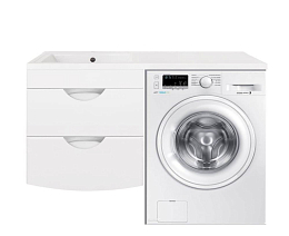 Тумба с раковиной Style Line Жасмин-2 120 L Люкс подвесная под стиральную машину  Тумба с раковиной Style Line Жасмин-2 120 L Люкс подвесная под стиральную машину