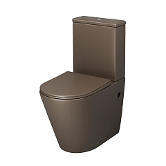 Унитаз-компакт Grossman Color GR-4480BRMS 36,5*62 коричневый матовый безободковый с крышкой-сиденьем микролифт Унитаз-компакт Grossman Color GR-4480BRMS 36,5*62 коричневый матовый безободковый с крышкой-сиденьем микролифт