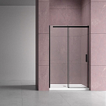 Душевая дверь в нишу Vincea Dice 140*200 L/R профиль черный матовый (без поддона)