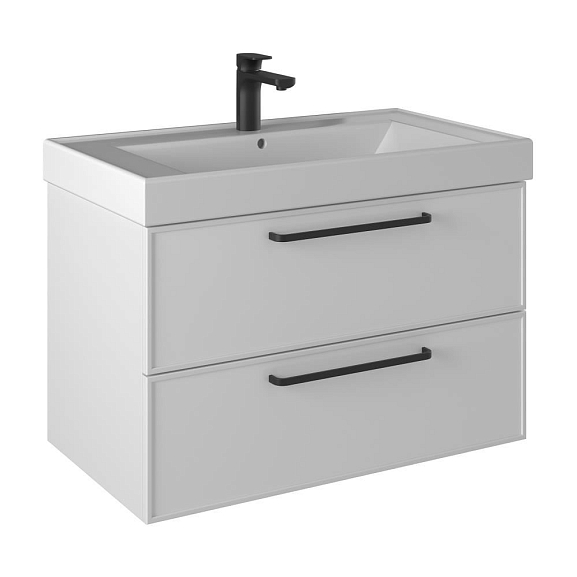 Тумба под раковину Prato Кватро 80 белая матовая