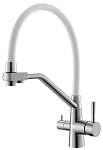 Смеситель для кухни Esko K25 W, R-излив, нержавеющая сталь, с подключением к фильтру, белый Смеситель для кухни Esko K25 W, R-излив, нержавеющая сталь, с подключением к фильтру, белый