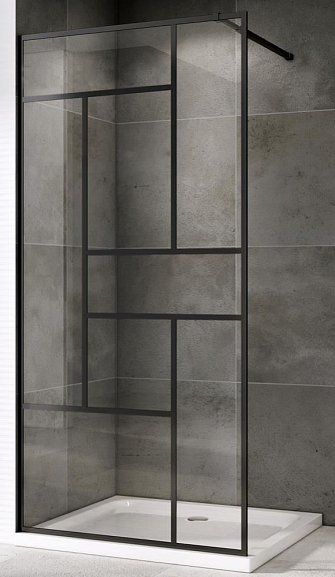 Душевая перегородка ABBER Immer Offen AG63100B8 Walk-in 100*214 L/R с поддоном 100*90*14