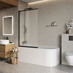 Душевая шторка на ванну BelBagno Luce LUCE-VF-11-90/145-P-NERO 90*145 профиль черный матовый L/R Душевая шторка на ванну BelBagno Luce LUCE-VF-11-90/145-P-NERO 90*145 профиль черный матовый L/R