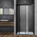 Душевая дверь в нишу Vincea Soft VDS 140*195 с доводчиками профиль черный матовый без поддона Душевая дверь в нишу Vincea Soft VDS 140*195 с доводчиками профиль черный матовый без поддона