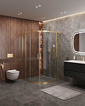 Душевой уголок Cezares Molveno MOLVENO-R-22-100+20-C-BORO-IV 120*120*195 профиль брашированное золото без поддона