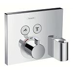 Внешняя часть для термостата Hansgrohe ShowerSelect 15765000 для 2 потребителей с держателем Внешняя часть для термостата Hansgrohe ShowerSelect 15765000 для 2 потребителей с держателем