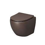 Подвесной унитаз Grossman Color GR-4455BRMS 36,5*48,5 коричневый матовый безободковый с крышкой-сиденьем микролифт Slim Подвесной унитаз Grossman Color GR-4455BRMS 36,5*48,5 коричневый матовый безободковый с крышкой-сиденьем микролифт Slim