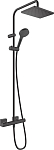 Душевая стойка Hansgrohe Vernis Shape Showerpipe 26286670 с термостатом черная матовая Душевая стойка Hansgrohe Vernis Shape Showerpipe 26286670 с термостатом черная матовая