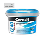 Затирка Ceresit CE40 Aquastatic №03 белый мрамор 2кг Затирка Ceresit CE40 Aquastatic №03 белый мрамор 2кг