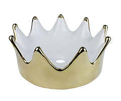 Накладная раковина Bronze DE Luxe Queen 40*40 белая/золото Накладная раковина Bronze DE Luxe Queen 40*40 белая/золото