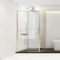 Душевой уголок Vincea Slim Soft 140*100*200 с доводчиком профиль брашированное золото L/R без поддона Душевой уголок Vincea Slim Soft 140*100*200 с доводчиком профиль брашированное золото L/R без поддона