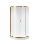 Душевое ограждение Niagara Nova NG-6406-08 GOLD 90*90*190 полукруг, двери раздвижные без поддона Душевое ограждение Niagara Nova NG-6406-08 GOLD 90*90*190 полукруг, двери раздвижные без поддона