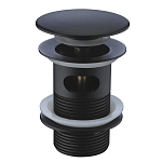 Донный клапан WasserKRAFT A080 Push-up черный, покрытие Soft-touch, с переливом Донный клапан WasserKRAFT A080 Push-up черный, покрытие Soft-touch, с переливом