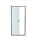 Душевая дверь в нишу Aquatek AQ ARI RA 10020BL 100*200 L/R двухэлементная, раздвижная, профиль черный, стекло прозрачное без поддона